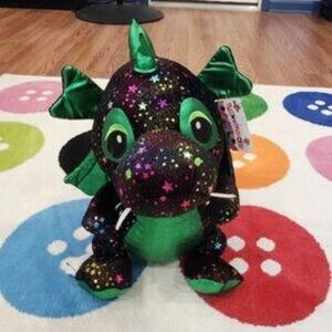 Dragon Starry Sparkle Toy Factory 16” Plush Stuffed Animal Green Black